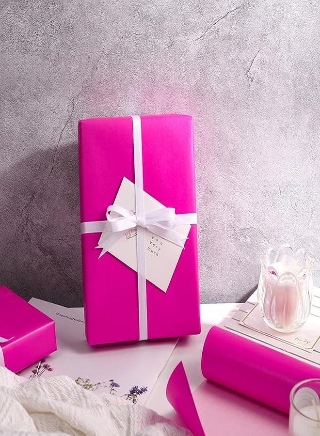 WRAPAHOLIC Solid Color Premium Pearl Glossy Wrapping Paper, Hot Pink Matte Gift Wrapping Paper - Perfect for Wedding,Valentine's Day,Birthday,Party(17in x 32.8ft Roll, 46 Sq. Ft) - Image 3